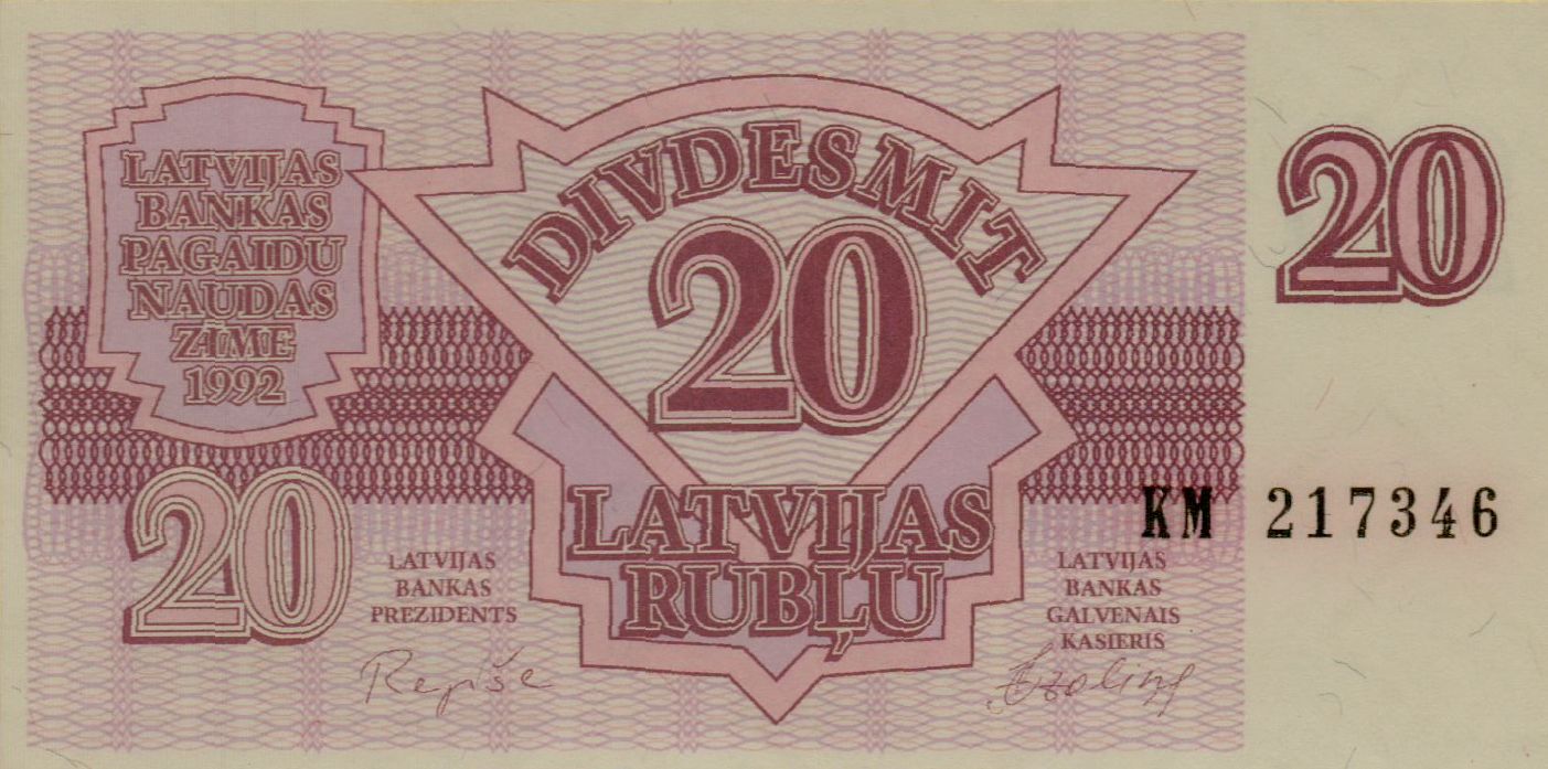 Latvia 20 1992 UNC P-39